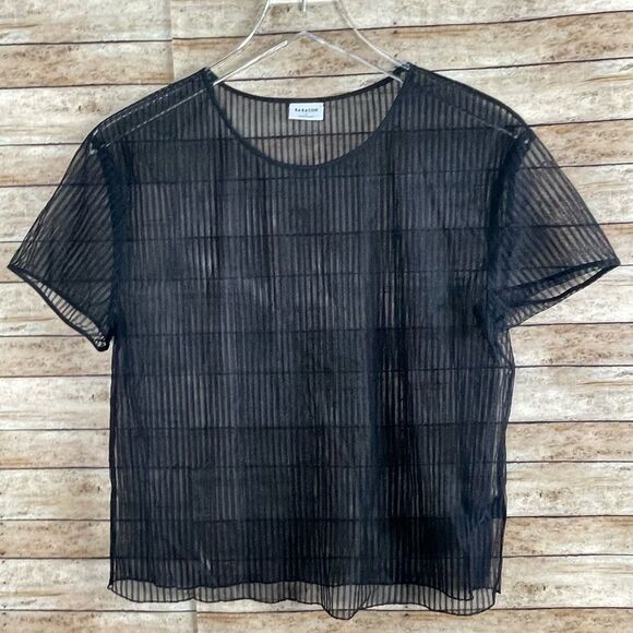 Babaton Black Mrsh Top sz Sm - Picture 1 of 5